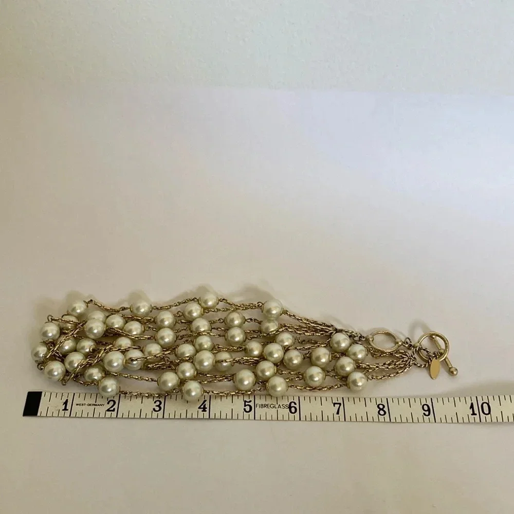 Vintage  St Thomas Multi Strand Faux Pearl Necklace